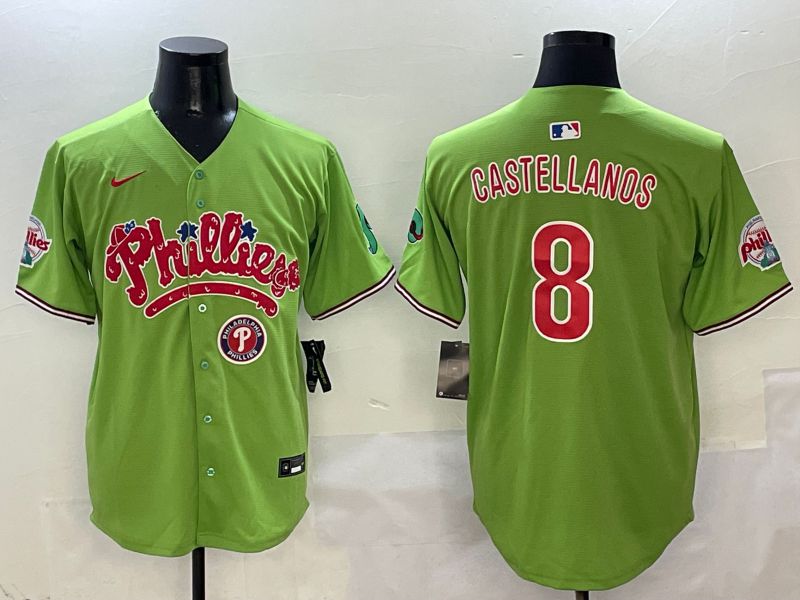 Men Philadelphia Phillies #8 Castellanos Green Five generations Nike 2025 MLB Jersey style 7